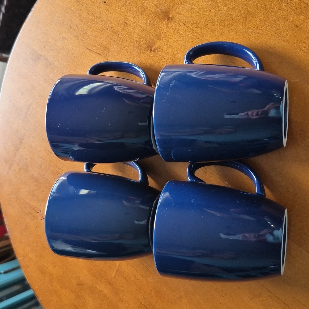 Corelle Cobalt Blue Stoneware Coffee Mug Set of 4